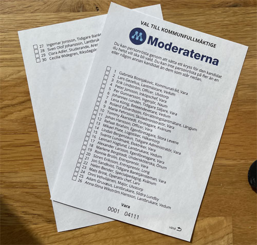 Namnvalsedel kommunfullm&auml;ktige